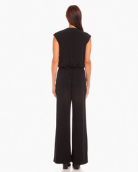 Karen Kane Black Sleeveless Travel Jersey Jumpsuit