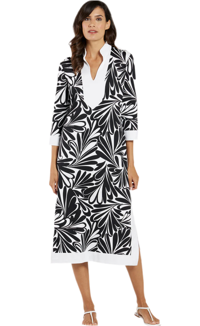 Jude Connally Katie Jude Cloth Dress-Decorative Fan Black/White