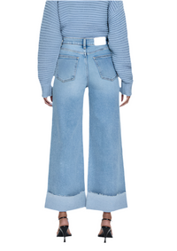 Pistola Lana Crop Cuffed High Rise Ultra Wide Leg Jeans