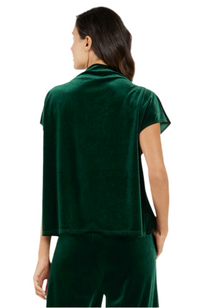 Jude Connally Tillie Stretch Velvet Top - Palace Green