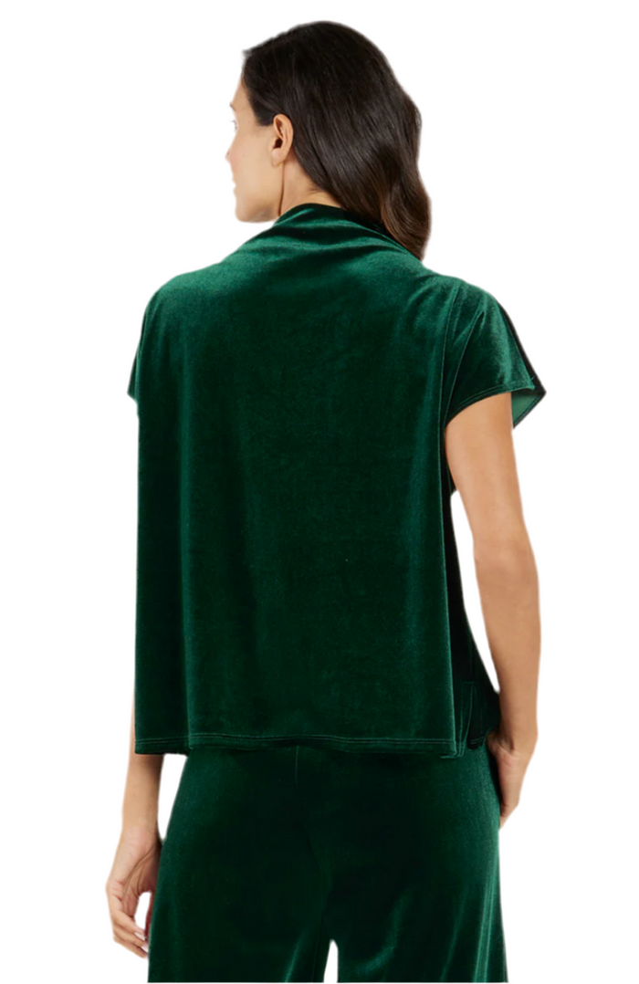 Jude Connally Tillie Stretch Velvet Top - Palace Green