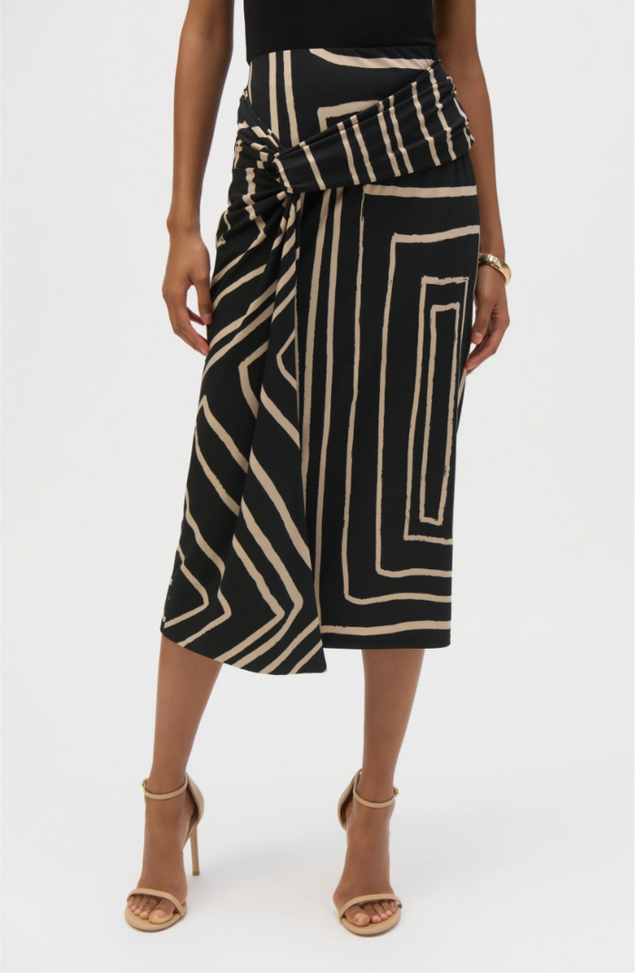 Joseph Ribkoff Silky Knit Geometric Print Pencil Skirt