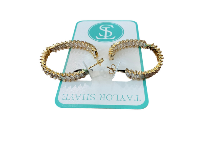 Baguette Hoop Earrings