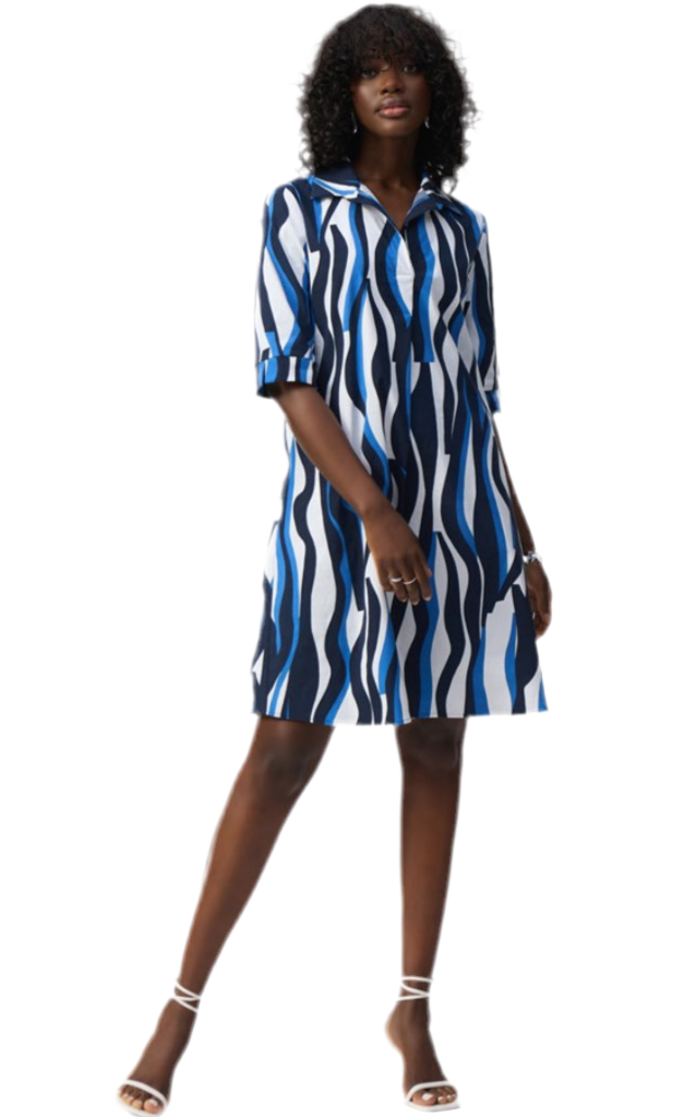 Joseph Ribkoff Stretch Poplin Trapeze Shirt Dress