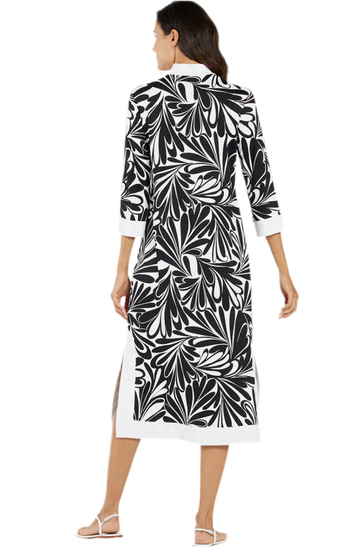 Jude Connally Katie Jude Cloth Dress-Decorative Fan Black/White