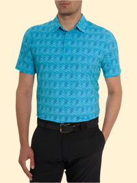 Robert Graham Teal Golf Skull Polo