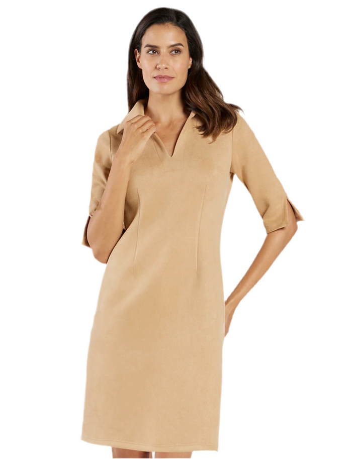 Jude Connally Michelle Faux Suede Dress - Camel