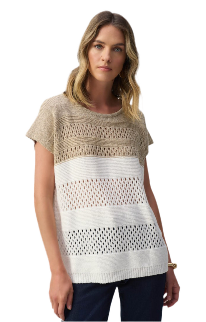 Joseph Ribkoff Metallic Knit Sweater Pullover