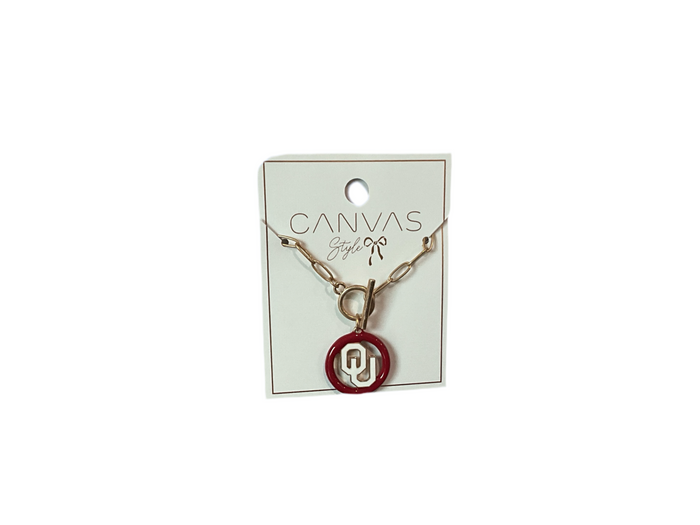Oklahoma Logo T Bar Necklace