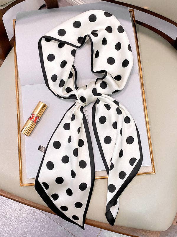 Vintage Polka-Dot Striped Printed Scarf