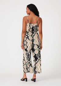 Printed Spaghetti Strap Wide Leg Jumpsuit