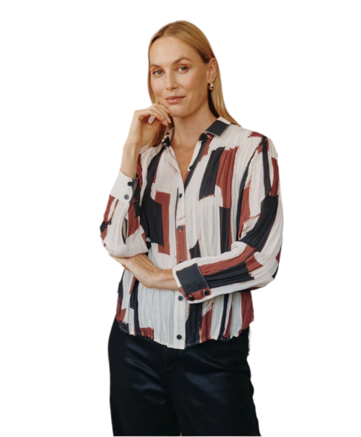 Pleated Button Down - Modern Art Print