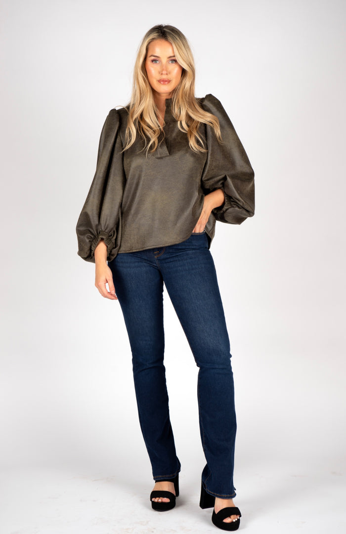 Olive Suede Gianna Top