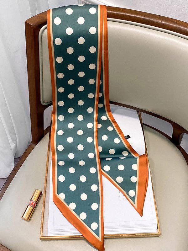 Vintage Polka-Dot Striped Printed Scarf