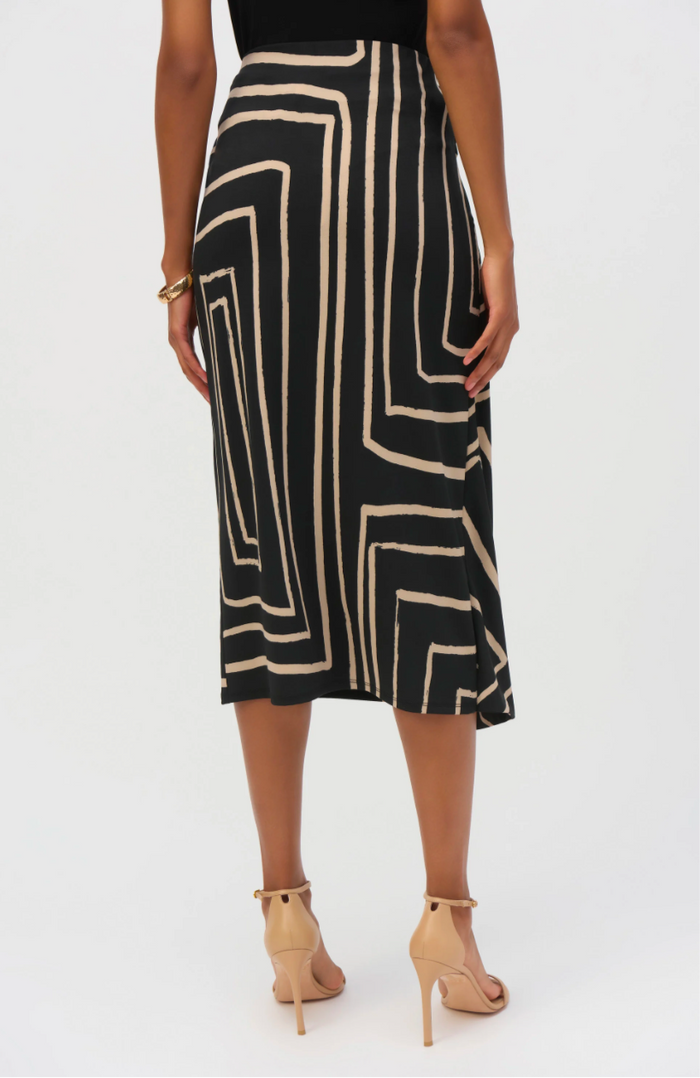 Joseph Ribkoff Silky Knit Geometric Print Pencil Skirt