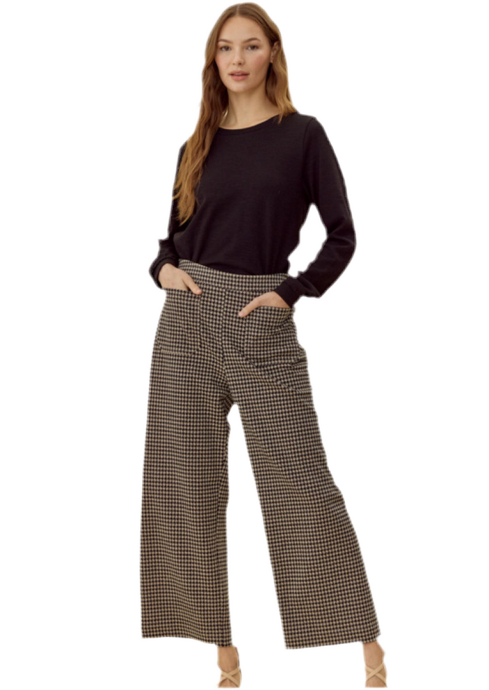 Houndstooth Black And Tan Pants