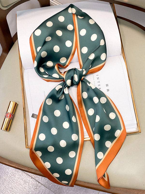 Vintage Polka-Dot Striped Printed Scarf
