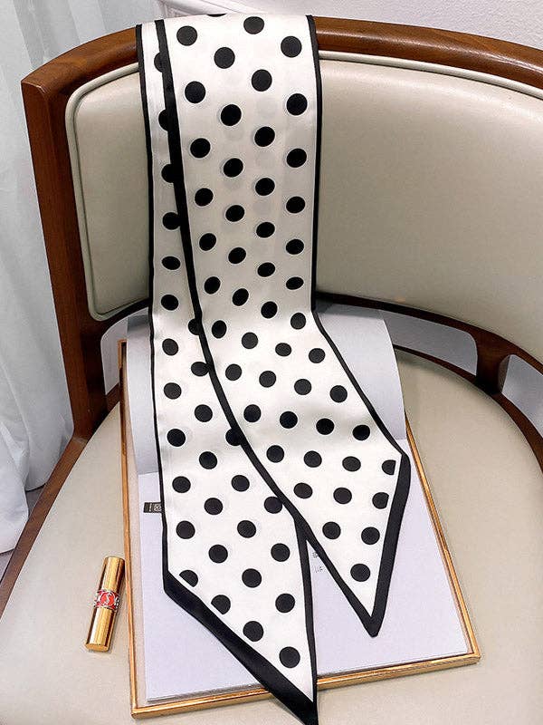 Vintage Polka-Dot Striped Printed Scarf
