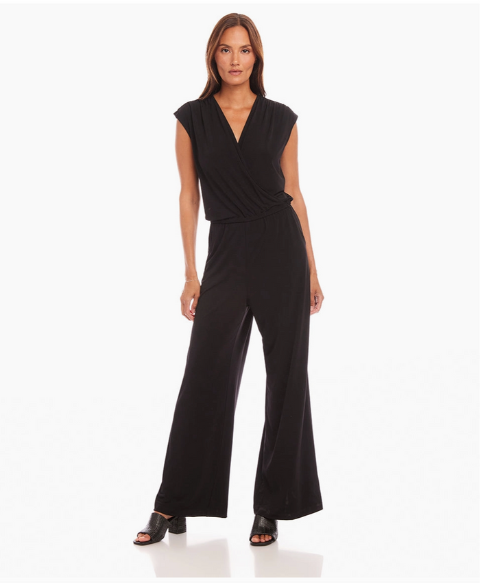Karen Kane Black Sleeveless Travel Jersey Jumpsuit