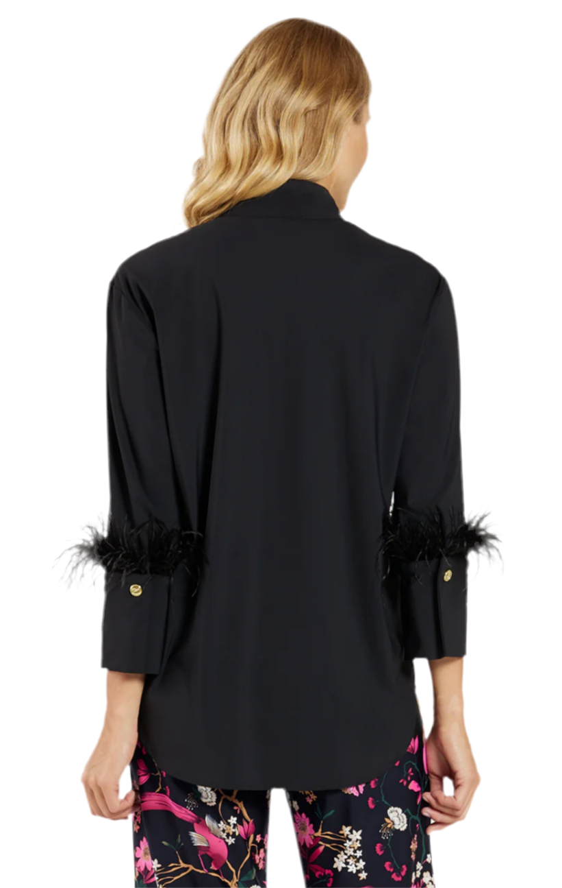 Jude Connally Belinda Top - Black/Feathers