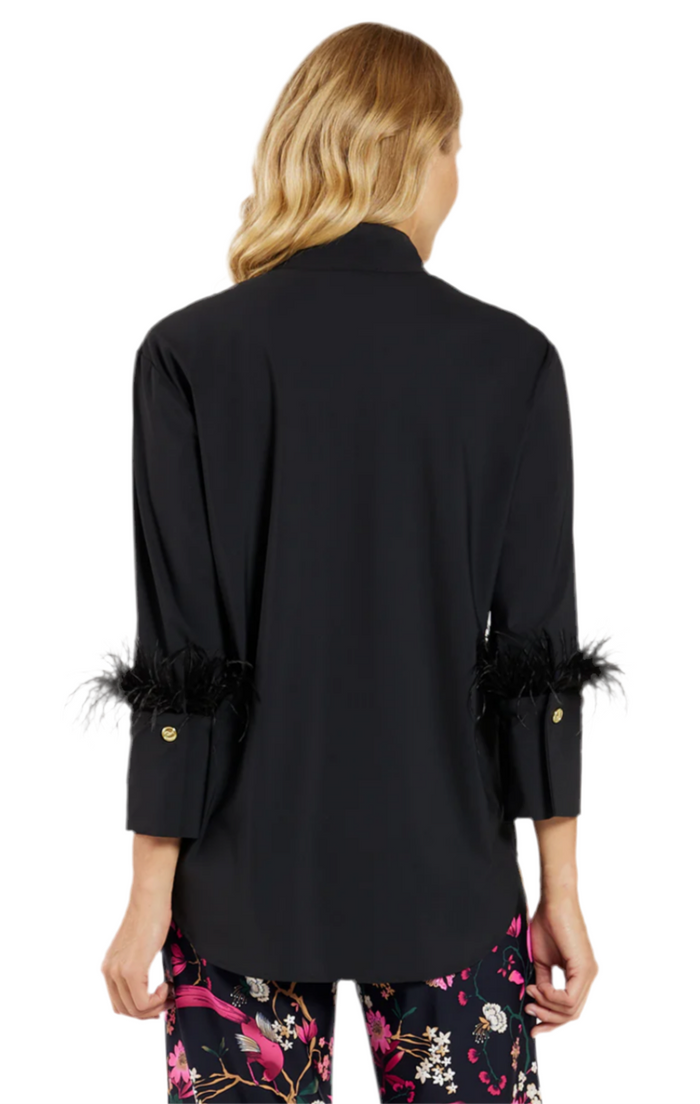 Jude Connally Belinda Top - Black/Feathers