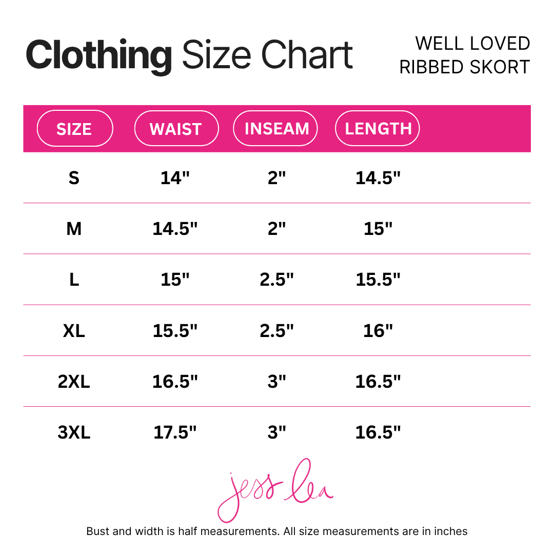 Well Loved Ribbed Skort - Red