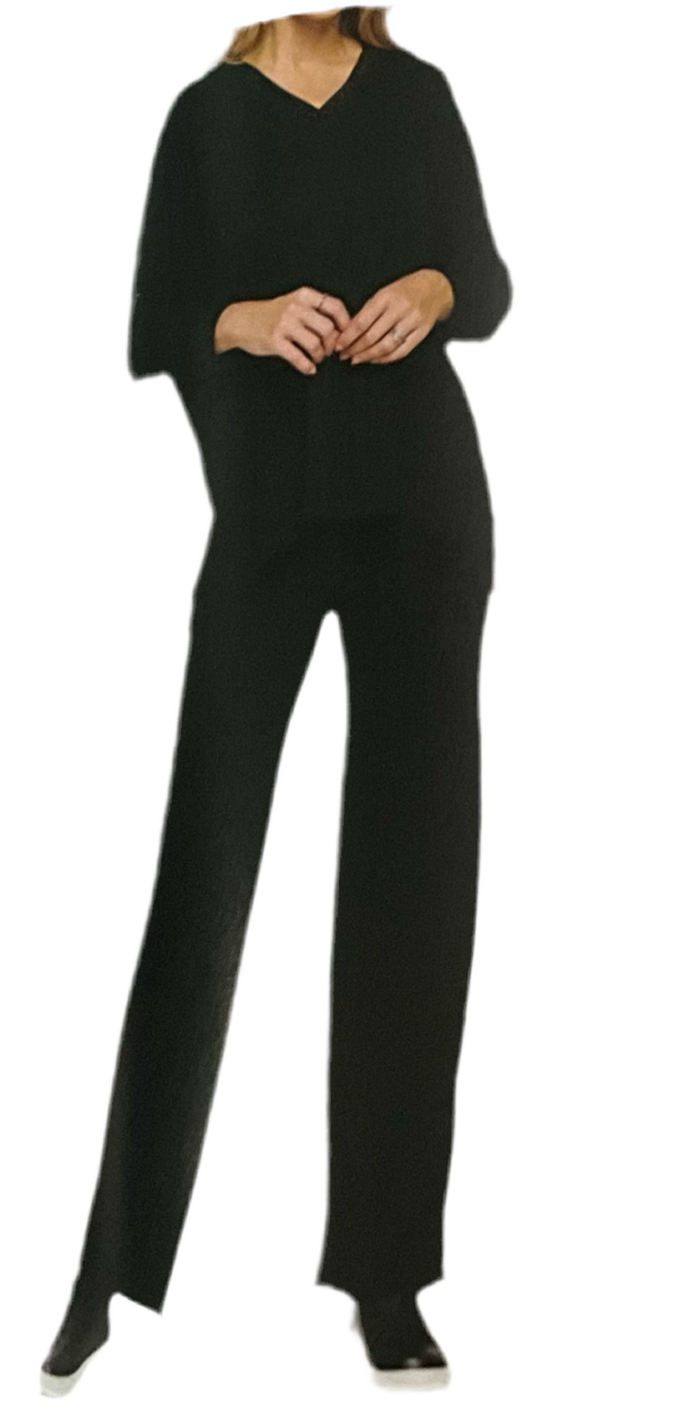 Comfy Luxe Black Relaxed Knit Pants