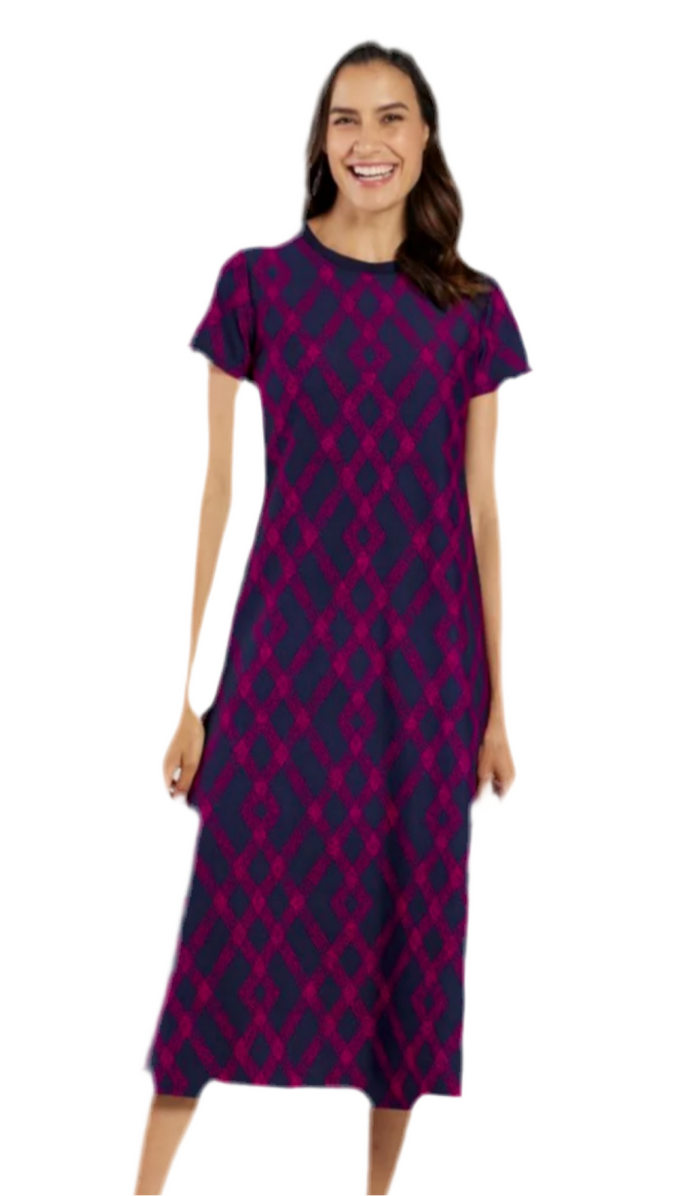 Jude Connally Alexandra Dress - Diamond Lattice Navy