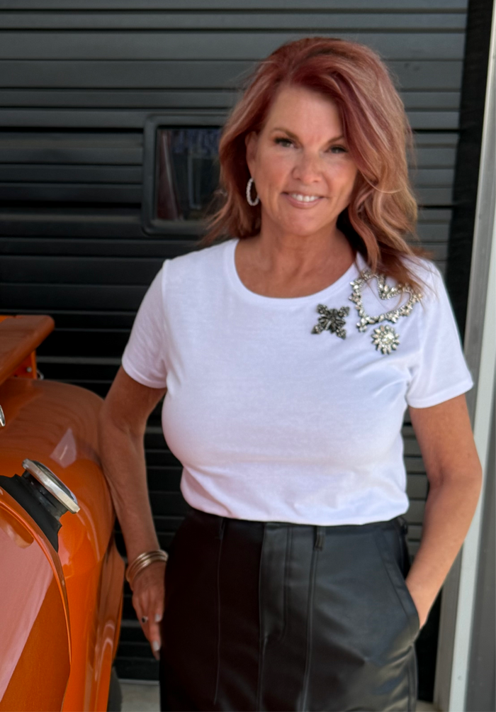 Jeweled White Shirt