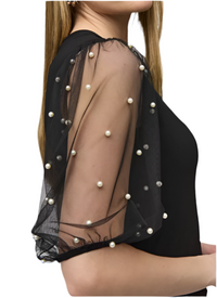 Joseph Ribkoff Embellished Mesh Top