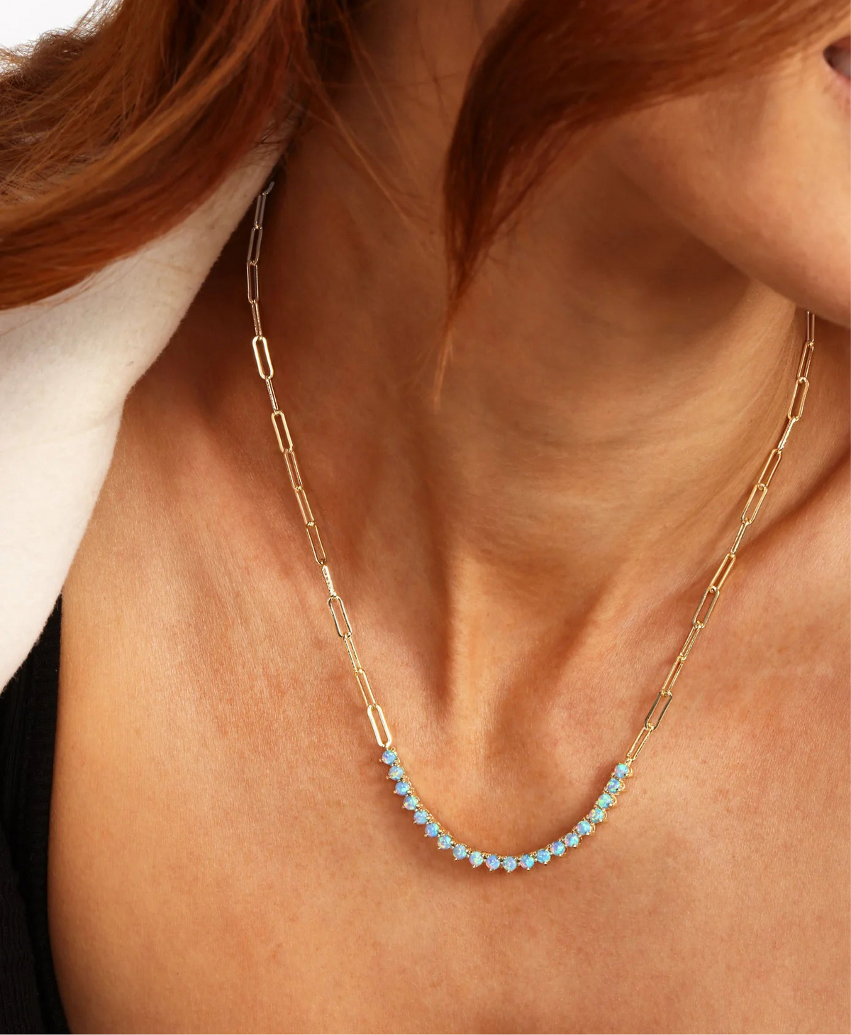 Not Your Basic Blue Opal Samantha Tennis Necklace