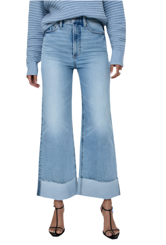 Pistola Lana Crop Cuffed High Rise Ultra Wide Leg Jeans