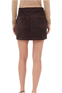 Pistola Uma High Rise Corduroy Mini Skirt - Mocha