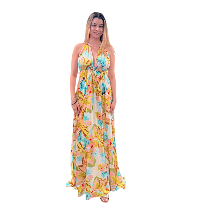 Santorini Sunset Bloom Dress
