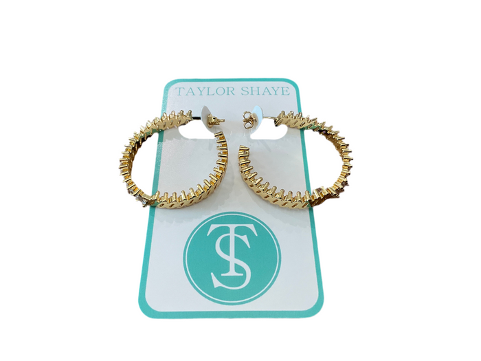 Baguette Hoop Earrings