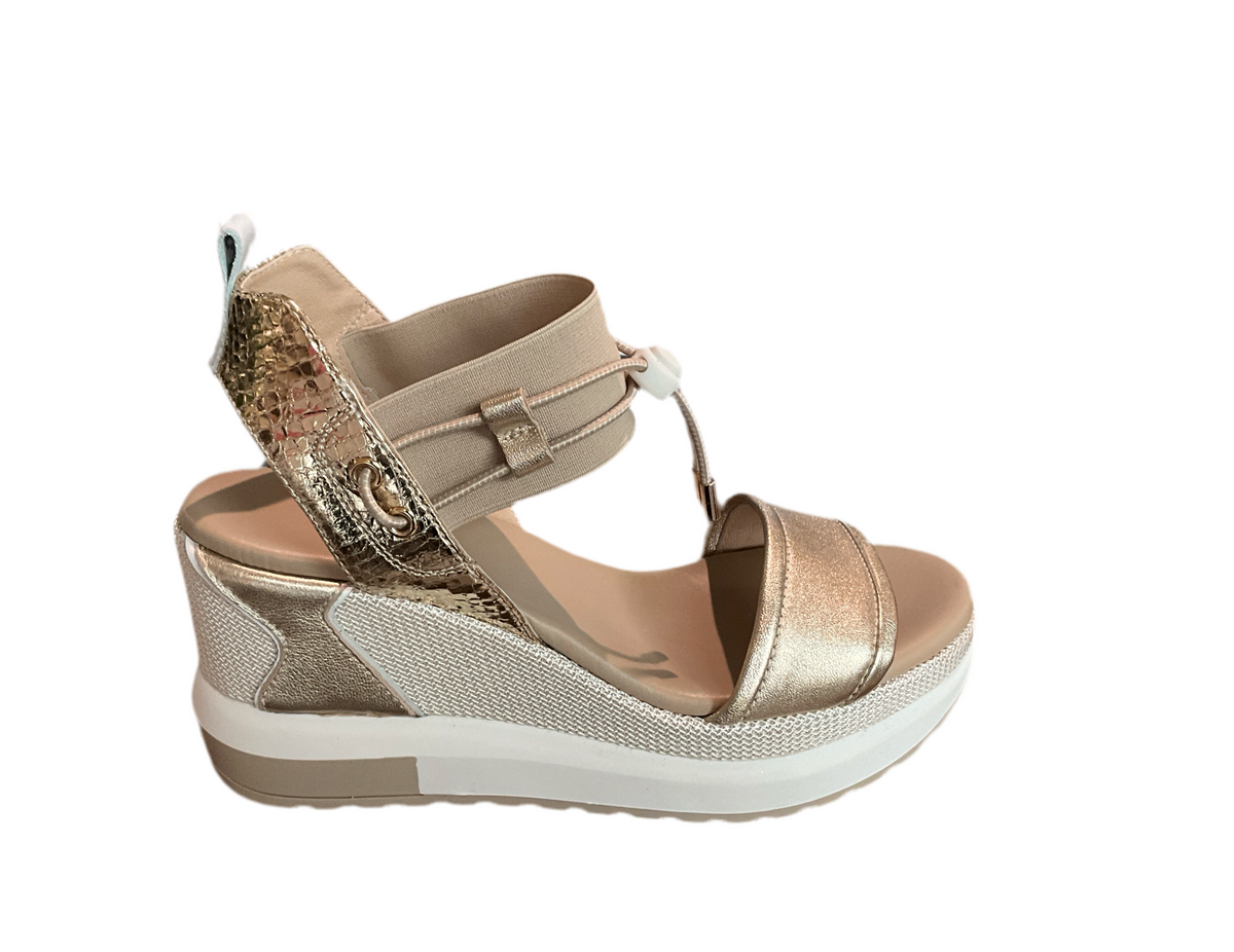 NeroGiardini Italian Bungee Platform Wedge Sandal