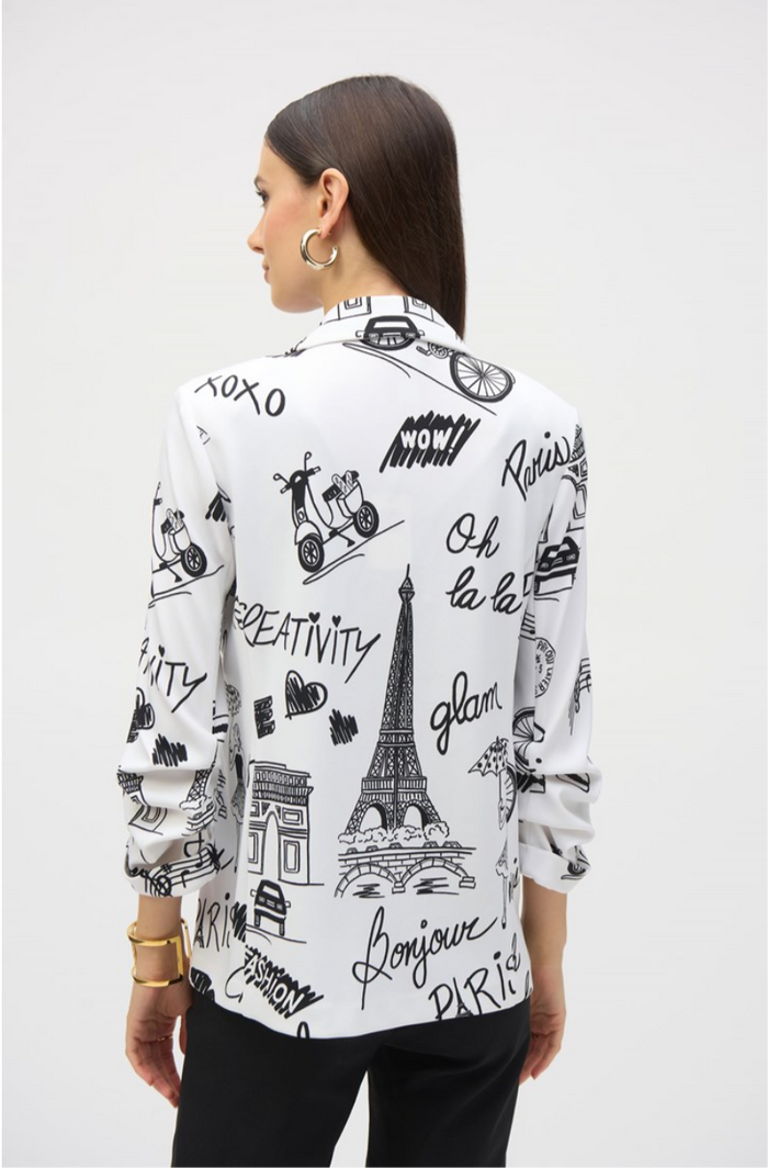 Joseph Ribkoff Conversational Print Straight Blazer