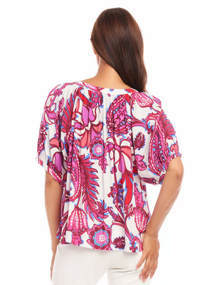 Karen Kane Short Sleeve Peasant Top