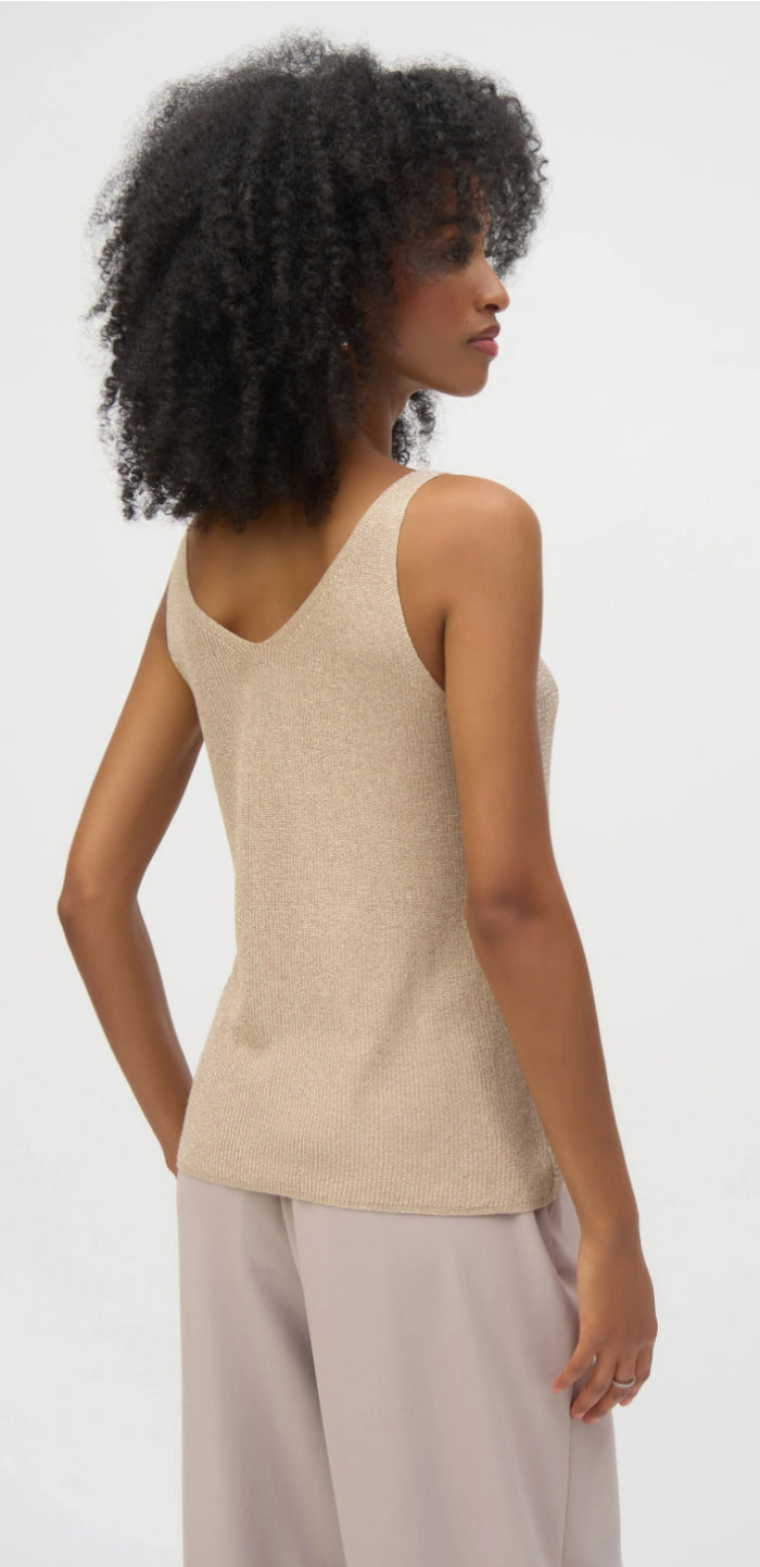 Joseph Ribkoff Metallic Knitted Camisole with Rhinestones
