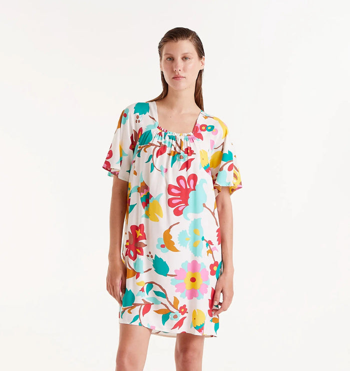 Nenufar floral print short dress
