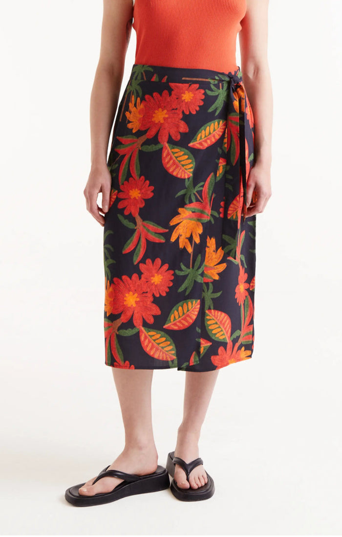 Famara floral print midi skirt