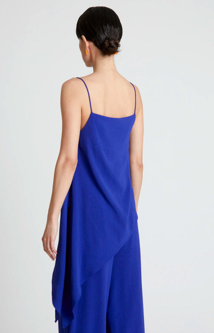 Blue Asymmetric Strappy Top