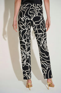 Joseph Ribkoff Signature | Lux Twill Foiled Floral Slim Fit Pants