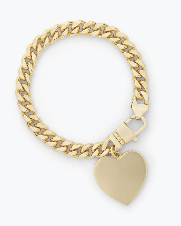 Melinda Maria Julian Xl Heart Cuban Chain Bracelet