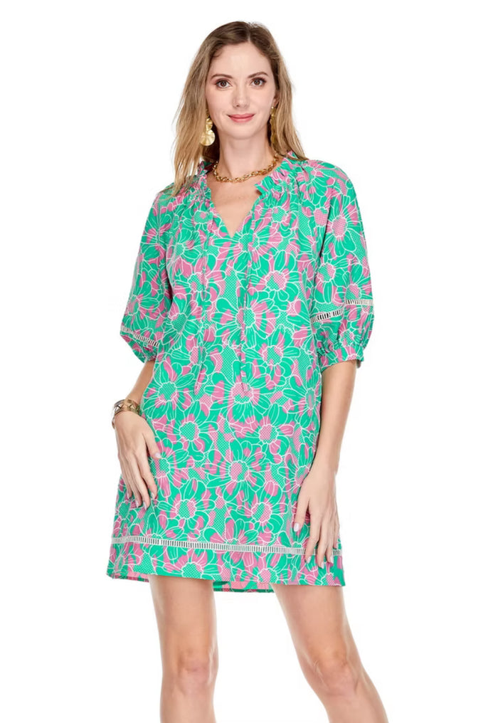Jade Melody Tam Green/Pink Floral Dress