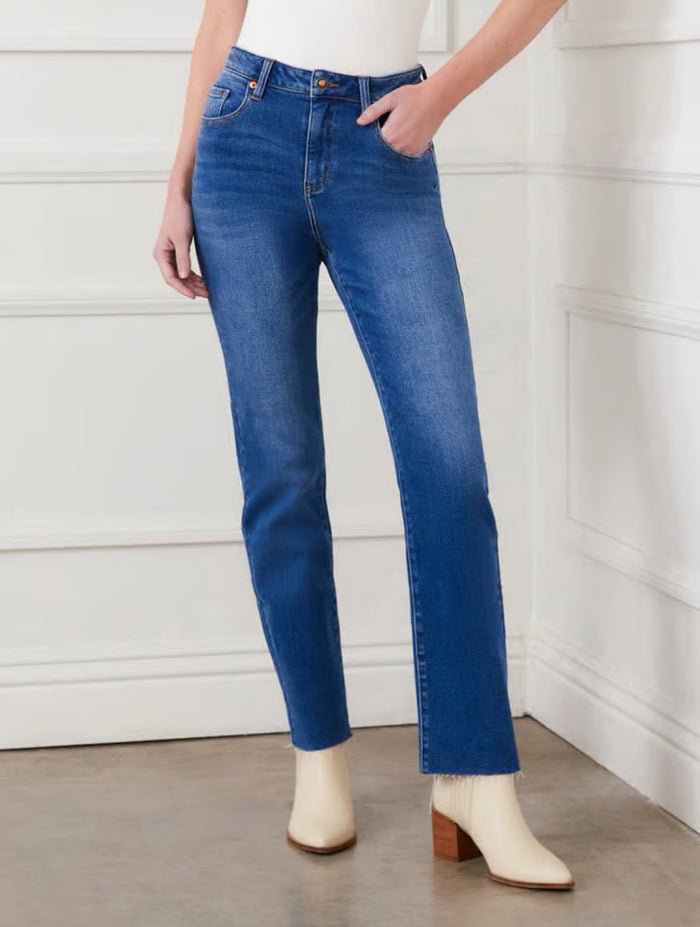 Karen Kane Raw Hem Straight Jeans