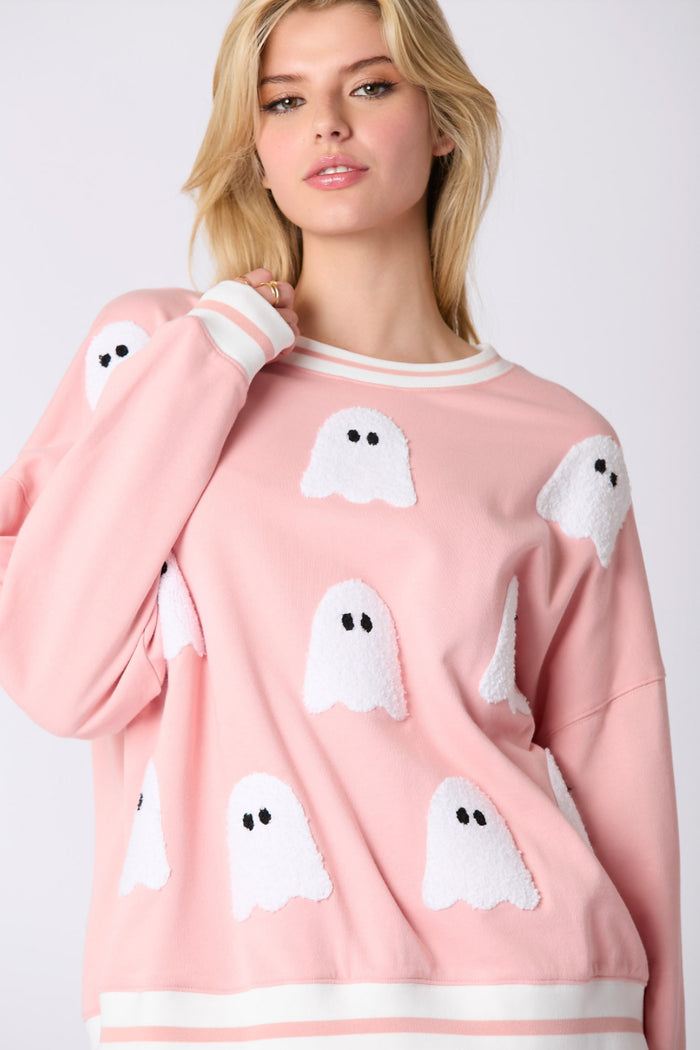 Peach Love- Boo Towel Sweatshirt