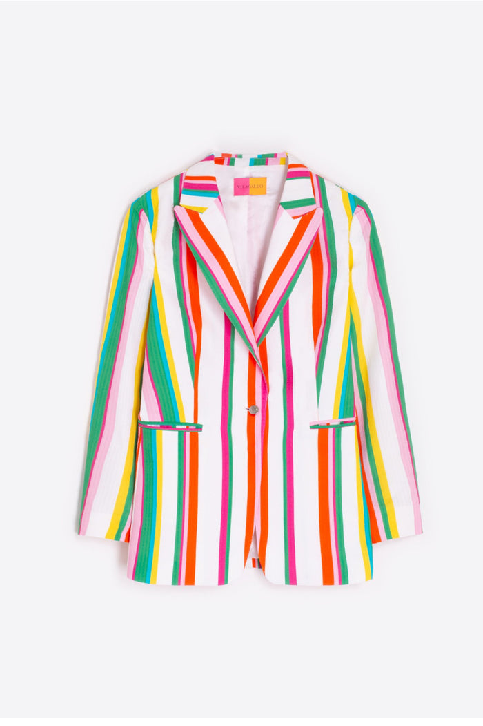 Vilagallo Sophia Raya Seersucker Blazer