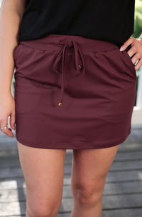 Solid Burgundy Skort