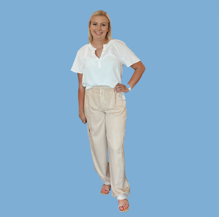 Bella Dahl Short Sleeve White Top